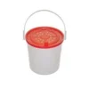 MINNOW BUCKET - WHITE W RED LID
